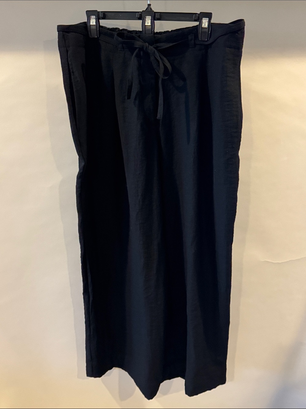 DKNY Black Drawstring Wide Leg Pants
